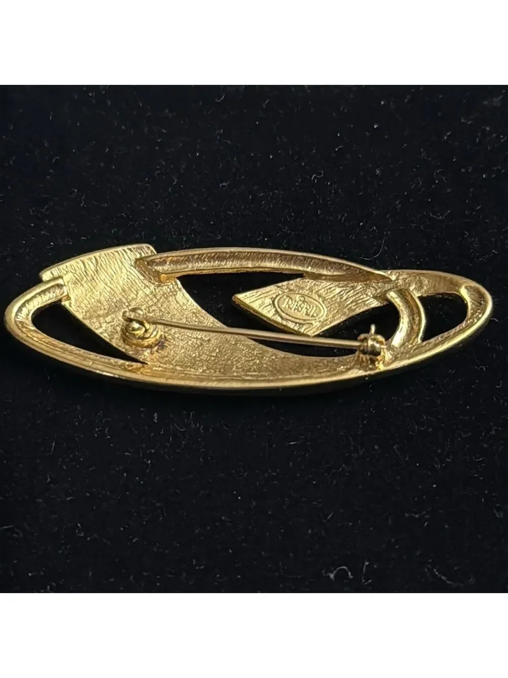Trifari black enamel